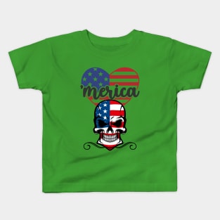 'Merica Skull Kids T-Shirt